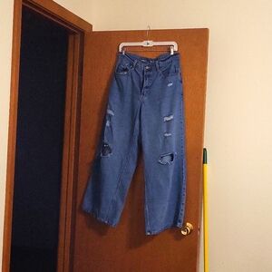 Old Navy Extra High Waisted Wide Leg Diane Ripped Baggy Jeans